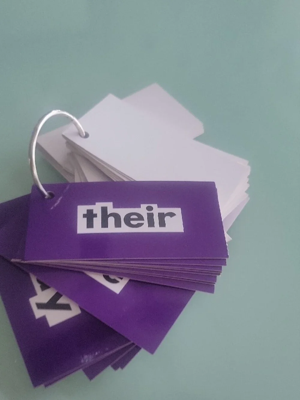Party Flashcards Ring - Purple Word Cards